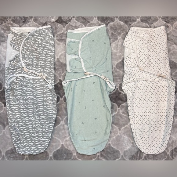 KeaBabies 3-Pack Soothe Swaddle Wraps- Printed Grey/Sage/White Size OS (0-3M) - Picture 1 of 16